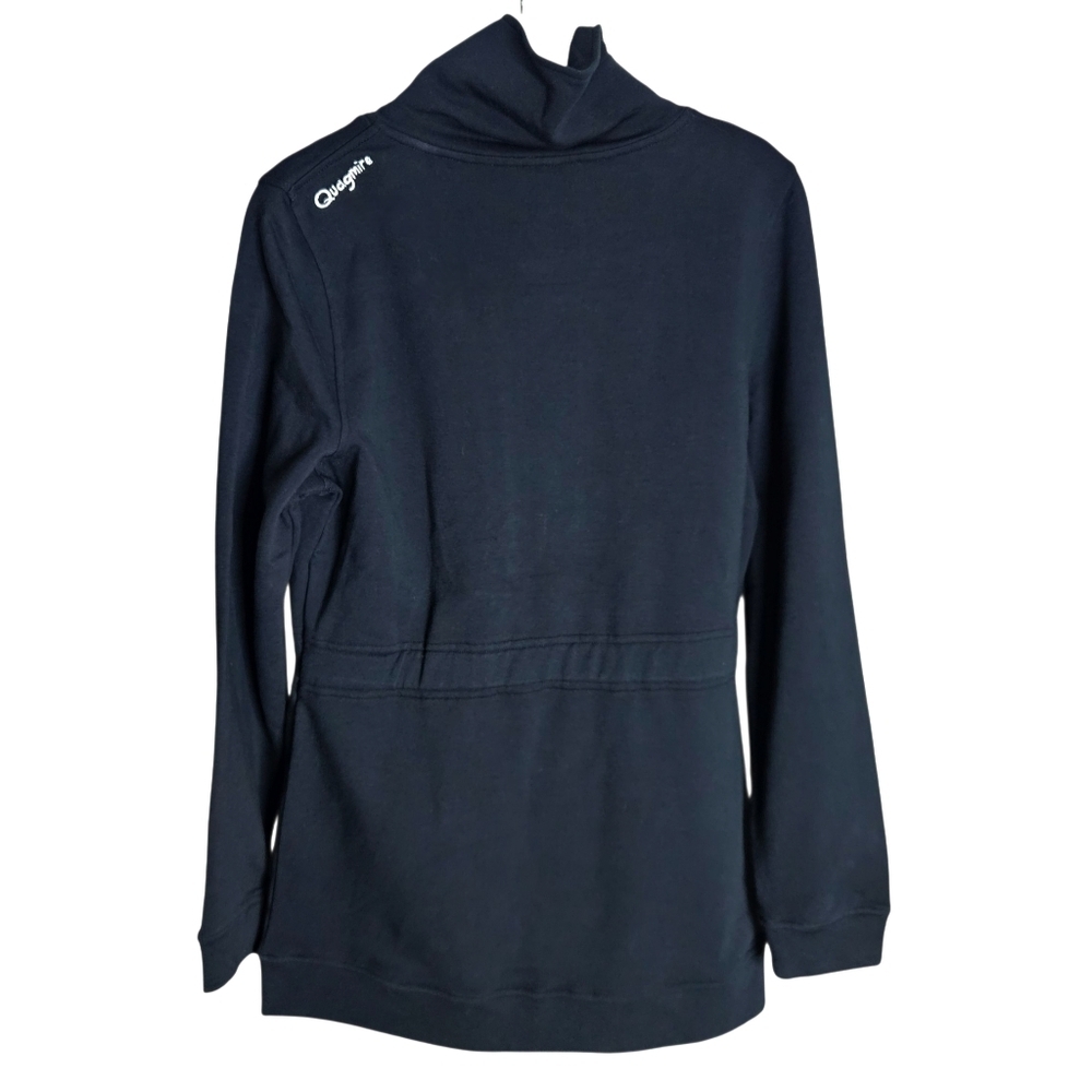 Quagmire Golf Women's Black Button-Up Funnel Neck Sweatshirt Jacket size Small - Picture 2 of 6